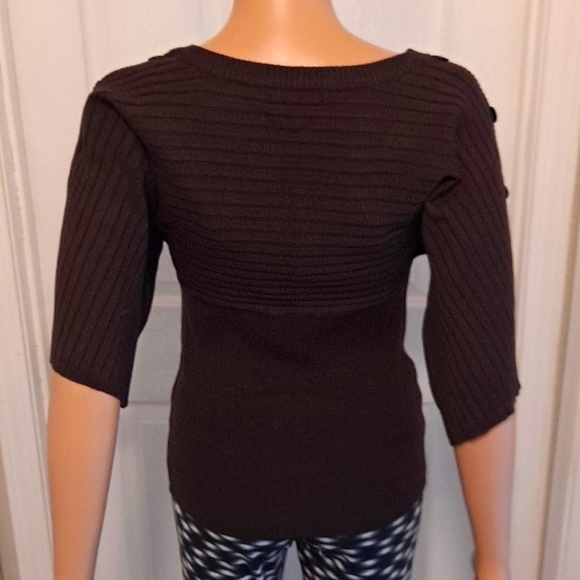 Joseph A. Lightweight Scoop Neck Brown Sweater - Picture 6 of 8